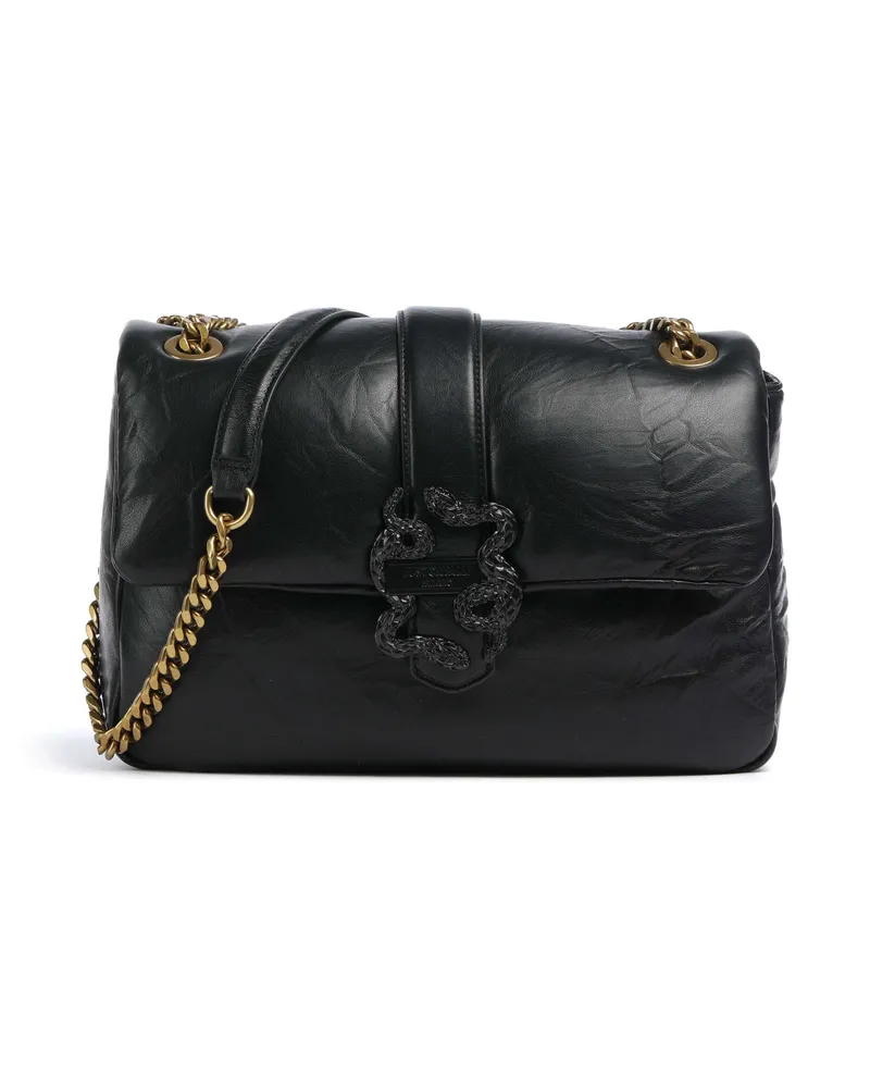 Just Cavalli Schultertasche Iconic Snakes Puffy in schwarz Schwarz