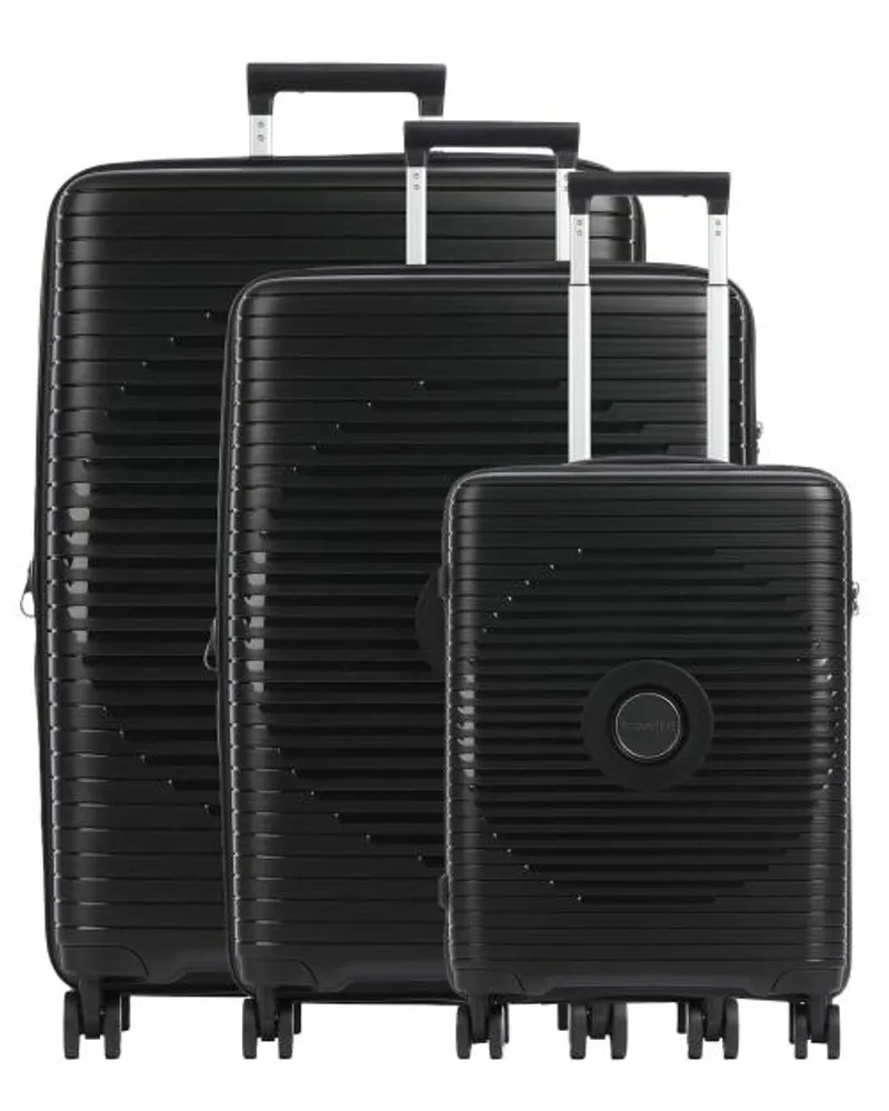 Travelite Orbita 4-Rollen Trolley Set schwarz Schwarz