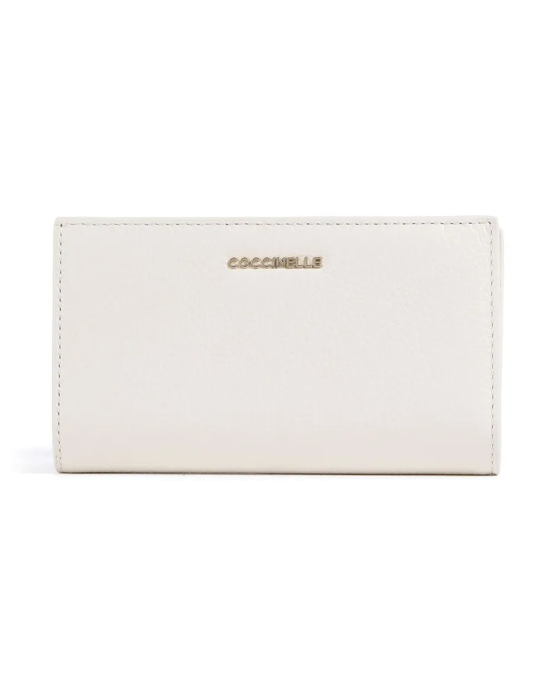 Coccinelle Geldbörse Metallic Soft in elfenbein Beige