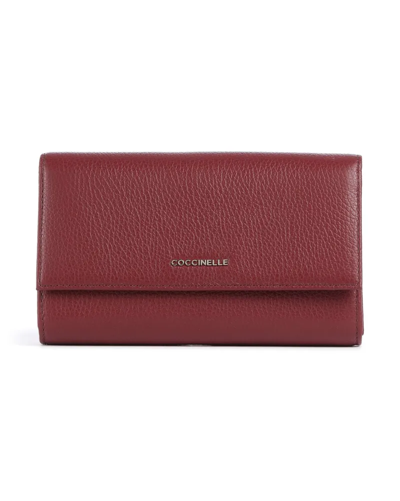 Coccinelle Geldbörse Metallic Soft in rot Rot