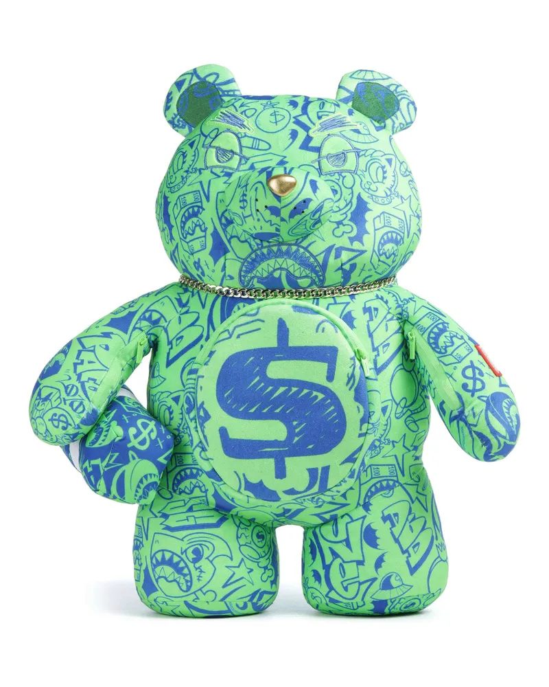 Sprayground Rucksack Tatted Up No Face Moneybear in grün Grün