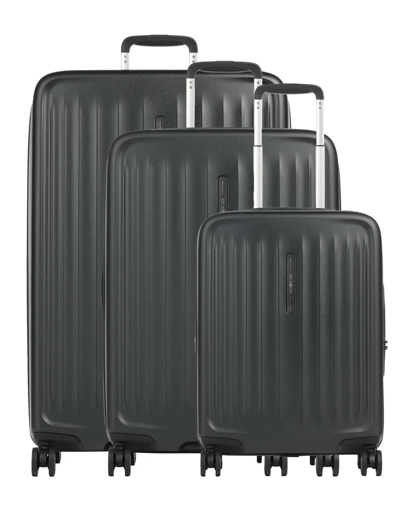 Samsonite 4-Rollen Trolley Set Fyrm in schwarz Schwarz