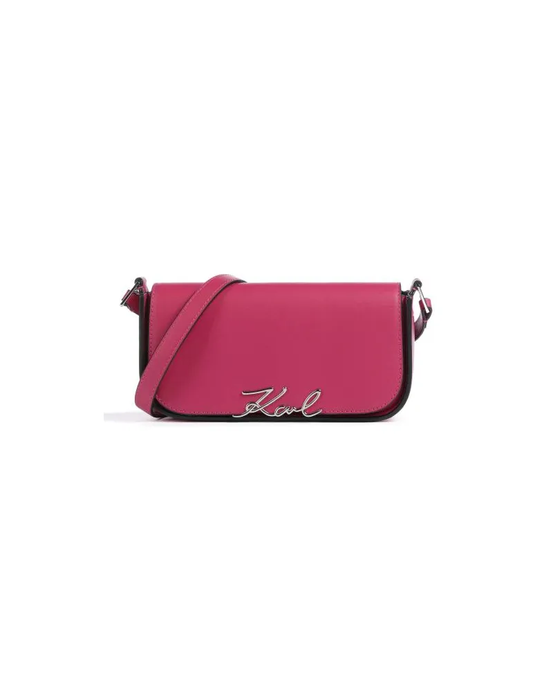 Karl Lagerfeld Signature Schultertasche fuchsia Rot