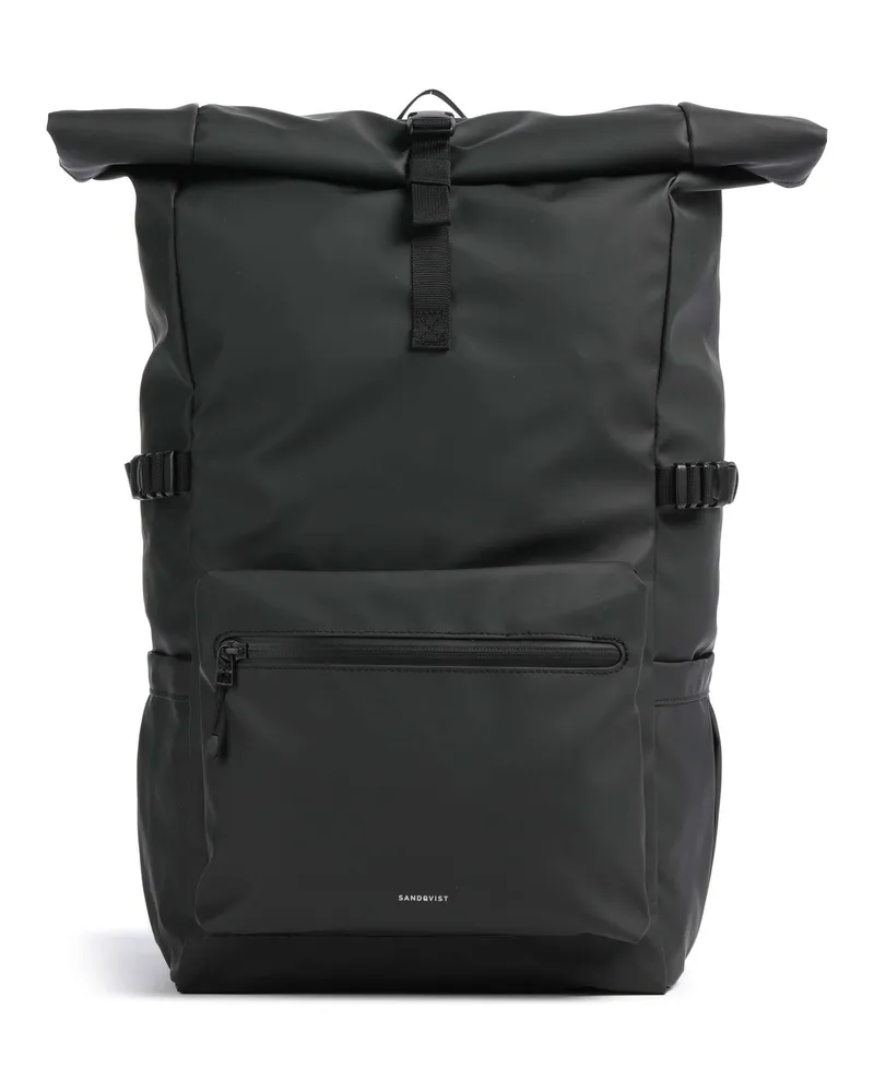 Sandqvist Rolltop Rucksack Stream L in schwarz Schwarz