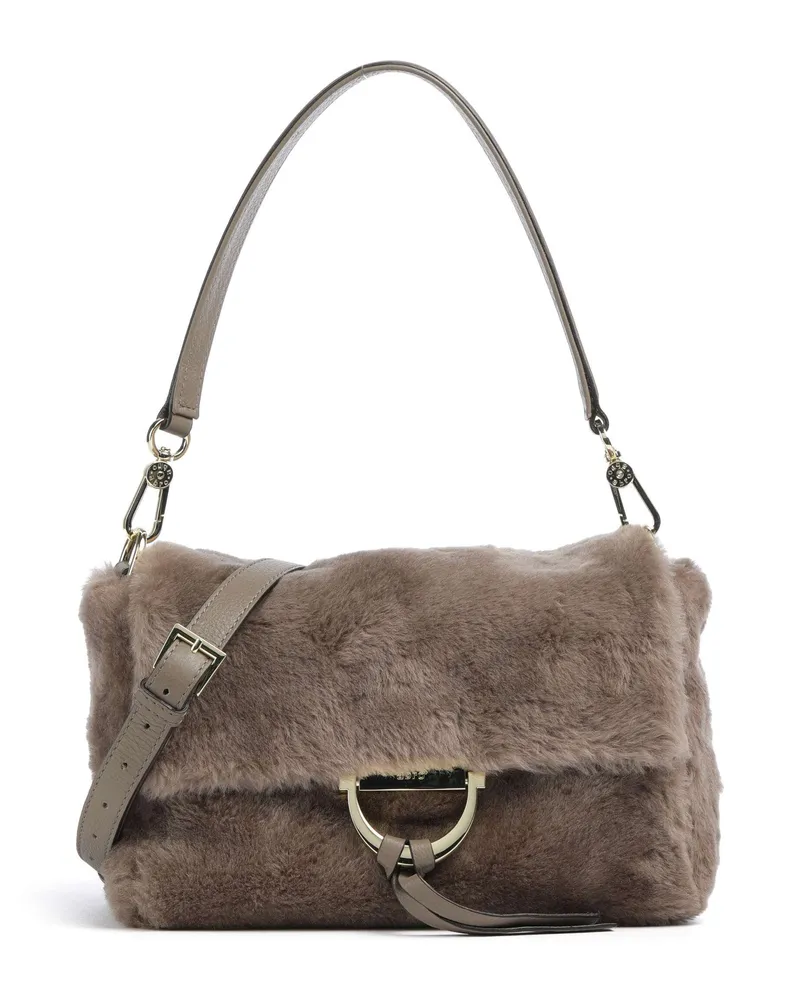 Abro Schultertasche Shearling Temi in grau Grau