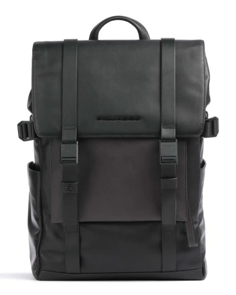 Piquadro David 11 Laptop-Rucksack schwarz Schwarz