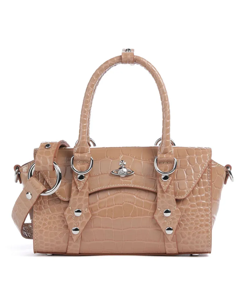 Vivienne Westwood Handtasche Bettina Embossed Croc Mini in pink Pink