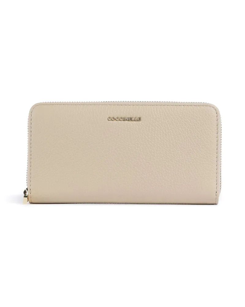 Coccinelle Geldbörse Metallic Soft in beige Beige