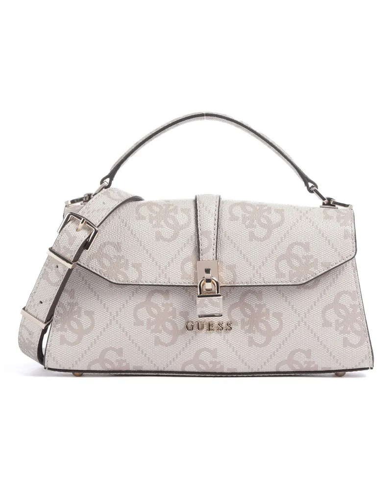 Guess Handtasche Queensland Big 4G Logo in elfenbein Beige