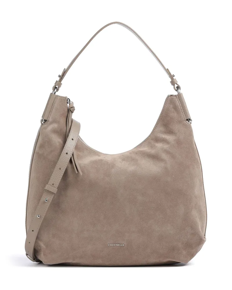 Coccinelle Beuteltasche Rebekka Suede in grau Grau
