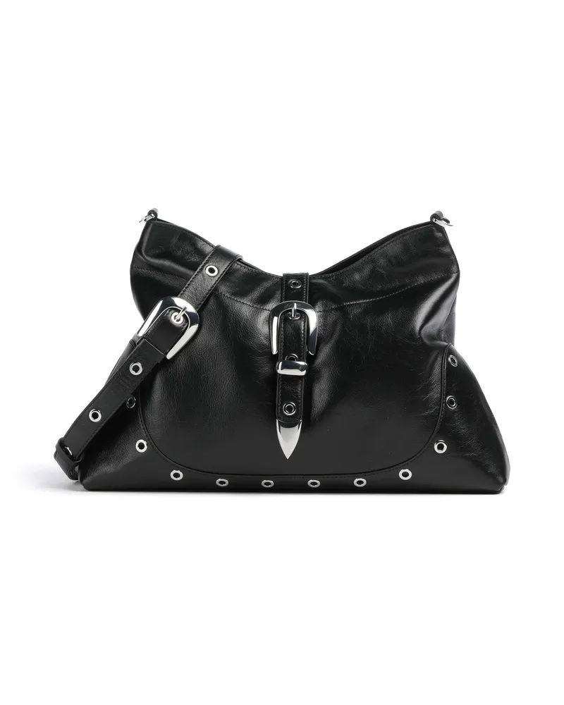 LES VISIONNAIRES Beuteltasche Elisa Rivet Glossy in schwarz Schwarz
