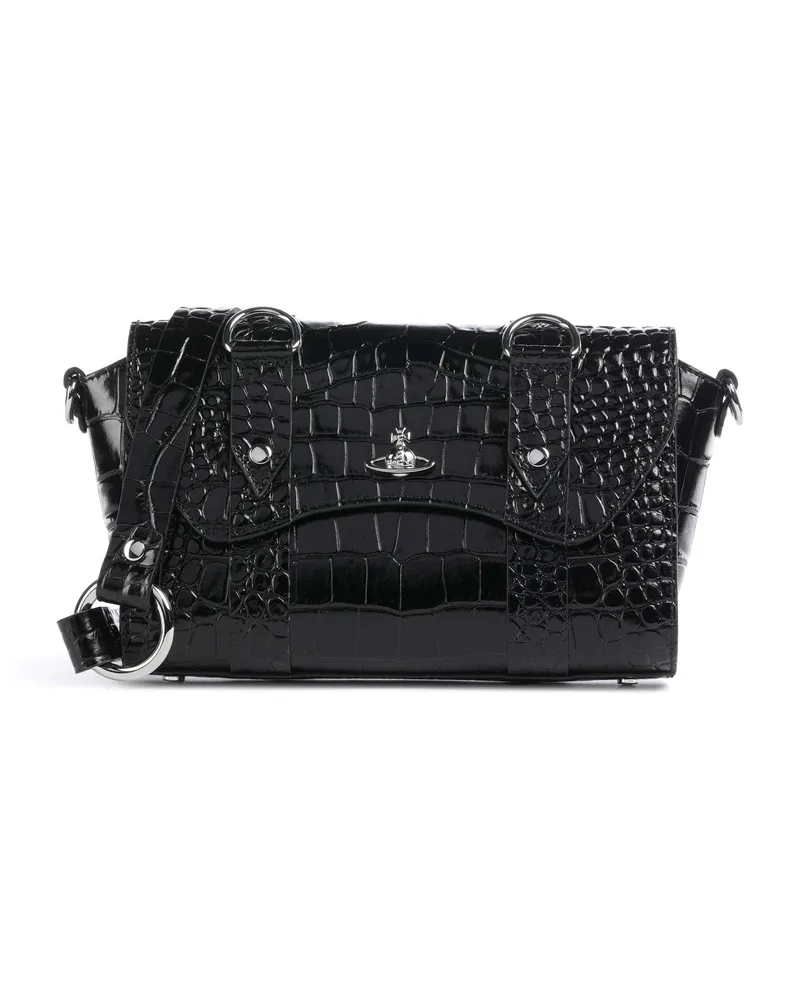 Vivienne Westwood Umhängetasche Kimmy Embossed Croc in schwarz Schwarz