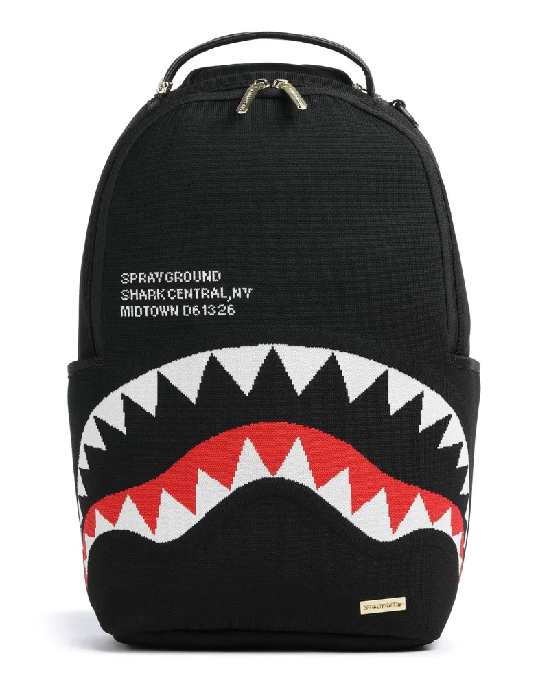 Sprayground Rucksack Shark Central Knit in schwarz Schwarz