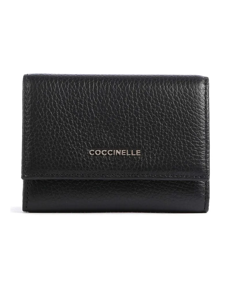Coccinelle Geldbörse Metallic Soft RFID in schwarz Schwarz