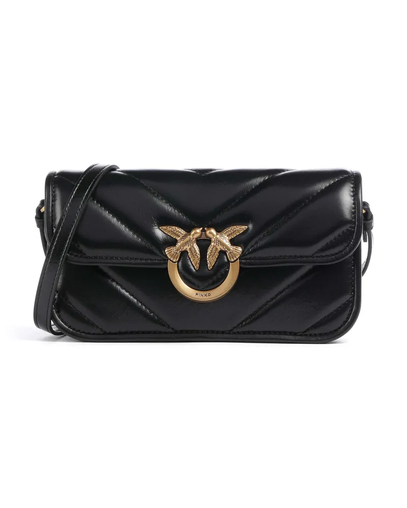 Pinko Schultertasche Love Box Baguette in schwarz Schwarz