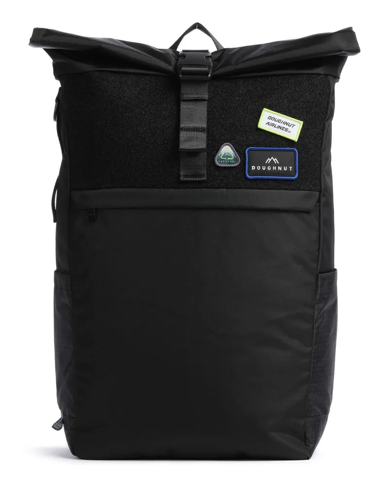 DOUGHNUT Rolltop Rucksack Airlines Jetpack in schwarz Schwarz
