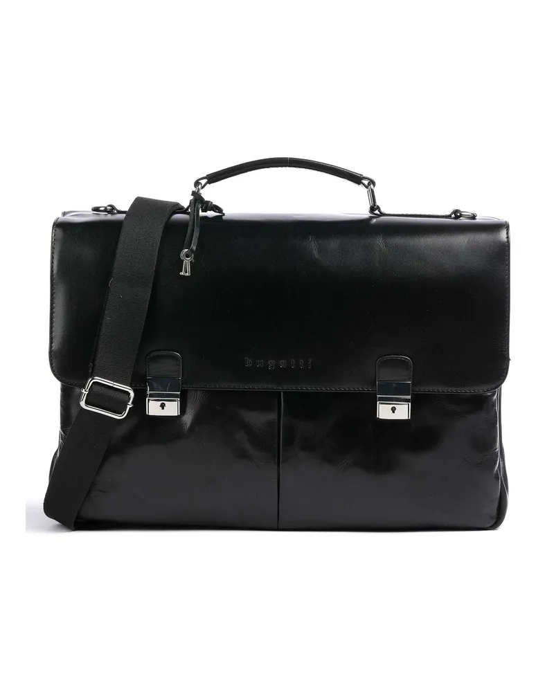 Bugatti Aktentasche Romano in schwarz Schwarz