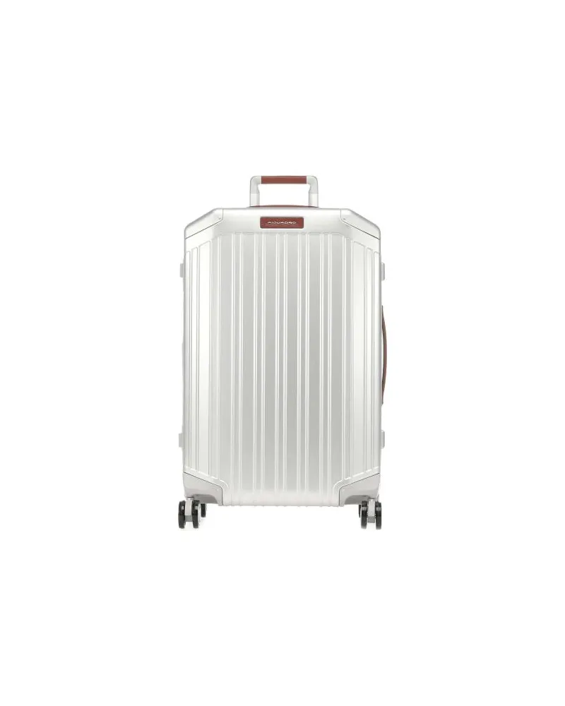 Piquadro Alu 4-Rollen Trolley silber Silber