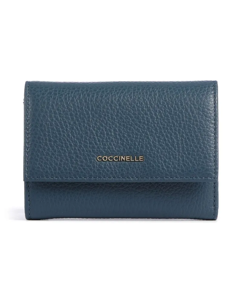 Coccinelle Geldbörse Metallic Soft RFID in blau Blau
