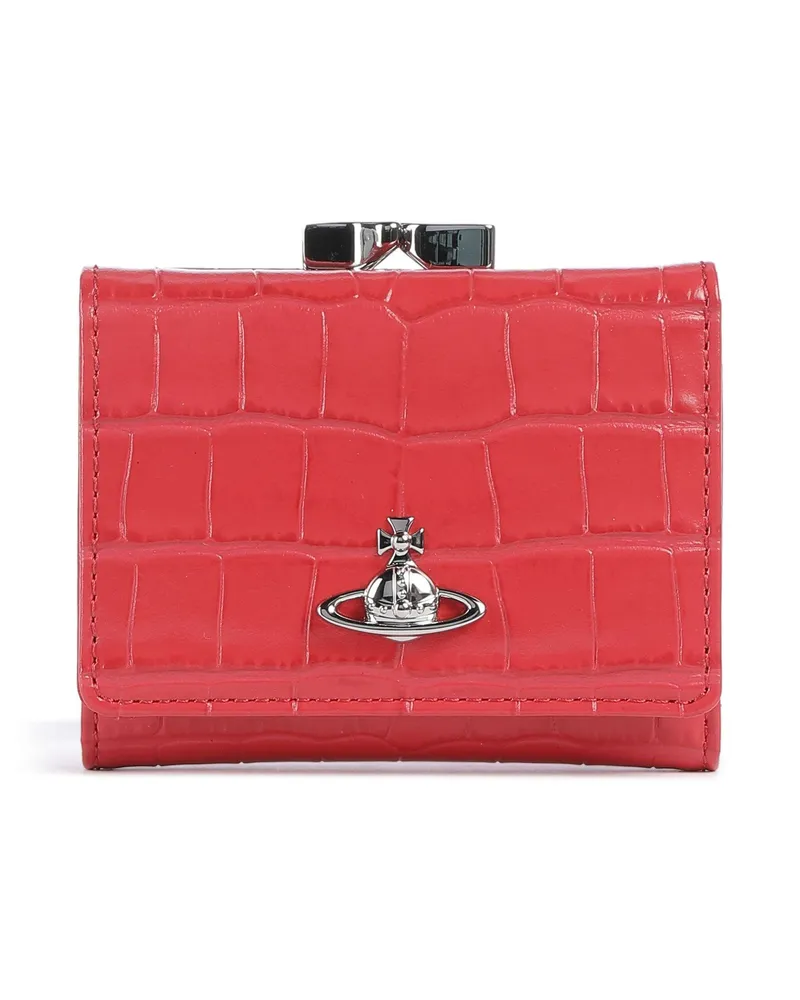 Vivienne Westwood Geldbörse Frame Embossed Croc Small in rot Rot