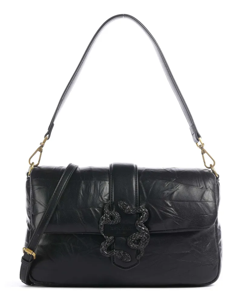 Just Cavalli Schultertasche Iconic Snakes Puffy in schwarz Schwarz