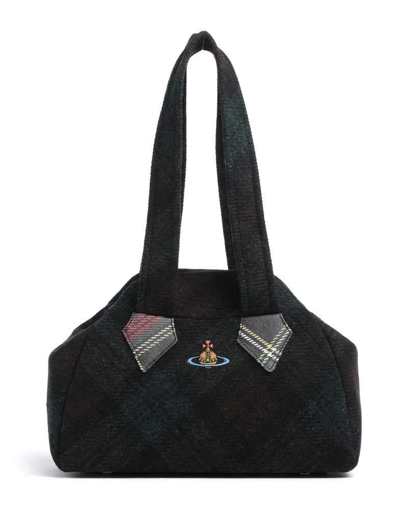 Vivienne Westwood Schultertasche Archive Harris Tweed Check Medium in grün Grün