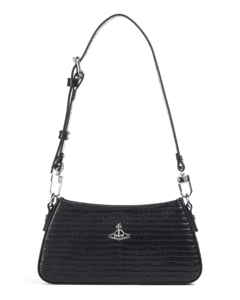Vivienne Westwood Schultertasche Tasha Embossed Croc Mini in schwarz Schwarz