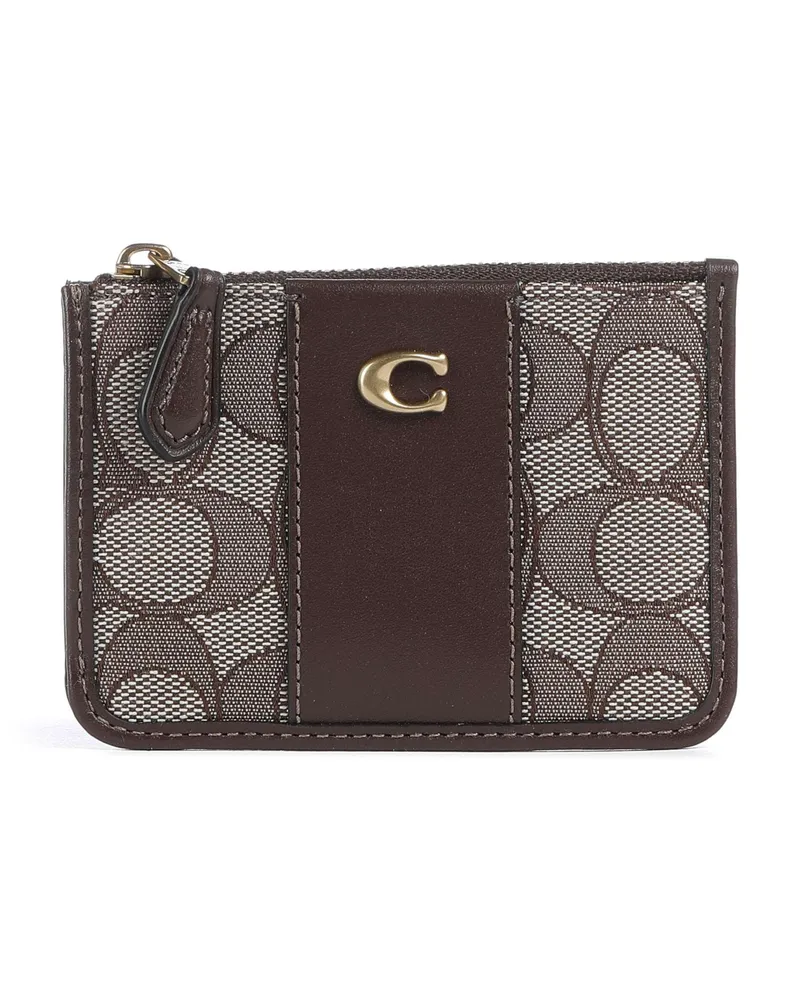 Coach Kreditkartenetui Essential Signature Jacquard Mini in braun Braun