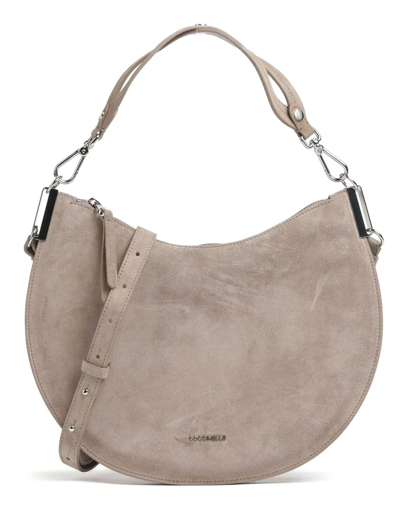 Coccinelle Beuteltasche Sunup Suede in grau Grau