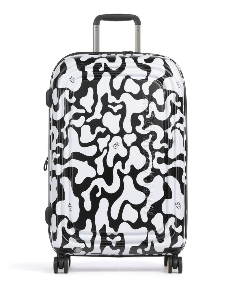 Mandarina Duck 4-Rollen Trolley Logoduck+ Moire in schwarz Schwarz