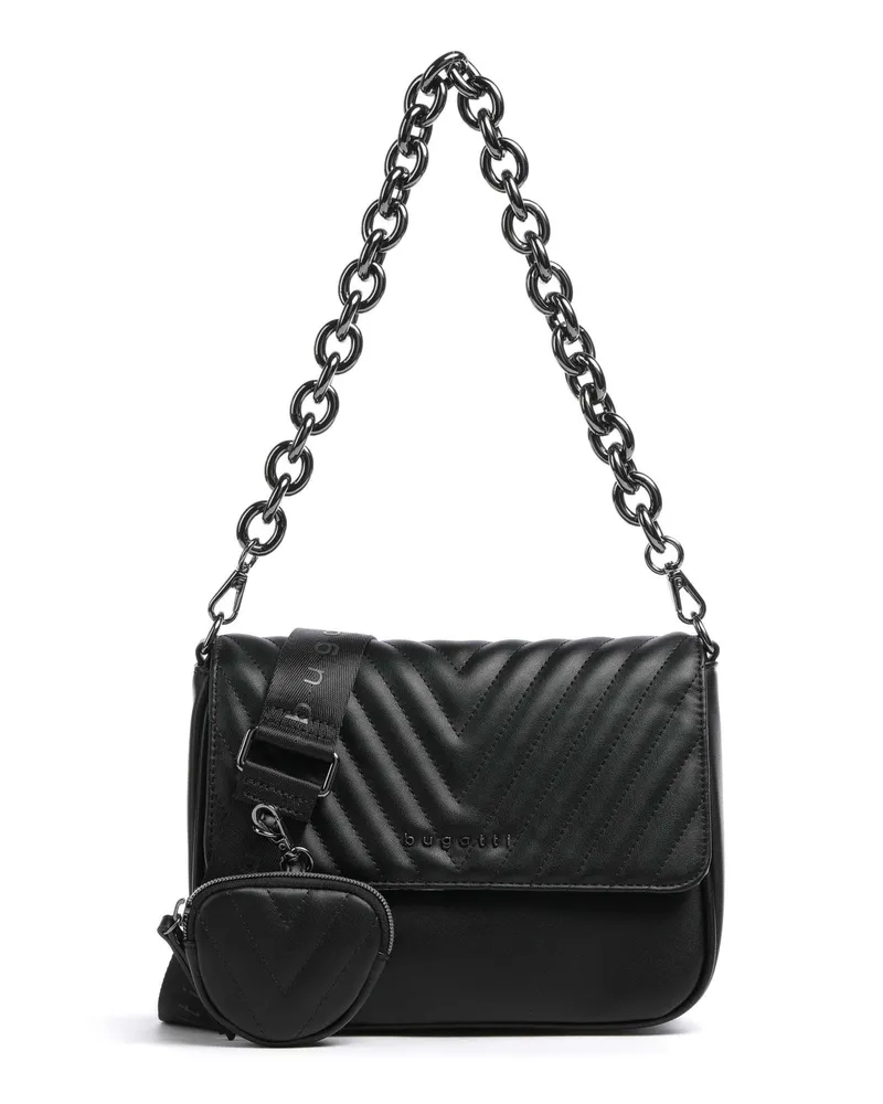Bugatti Schultertasche Sira in schwarz Schwarz