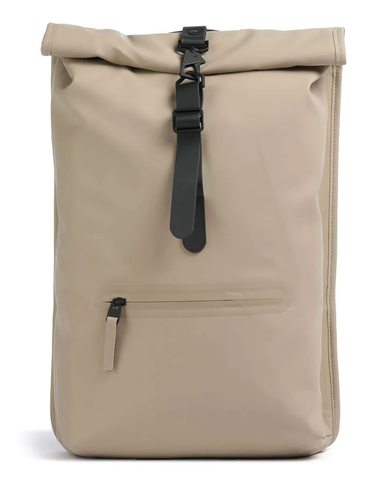 RAINS Rolltop Rucksack in beige Beige