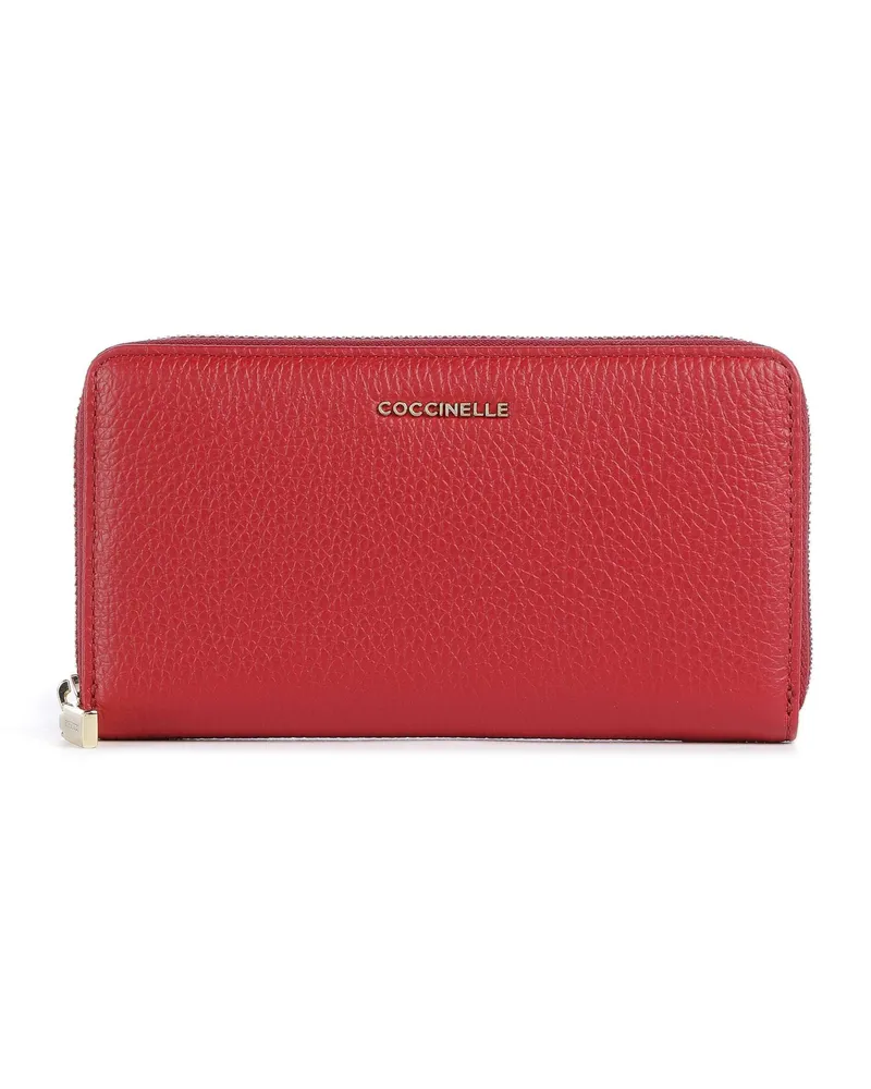 Coccinelle Geldbörse Metallic Soft in rot Rot