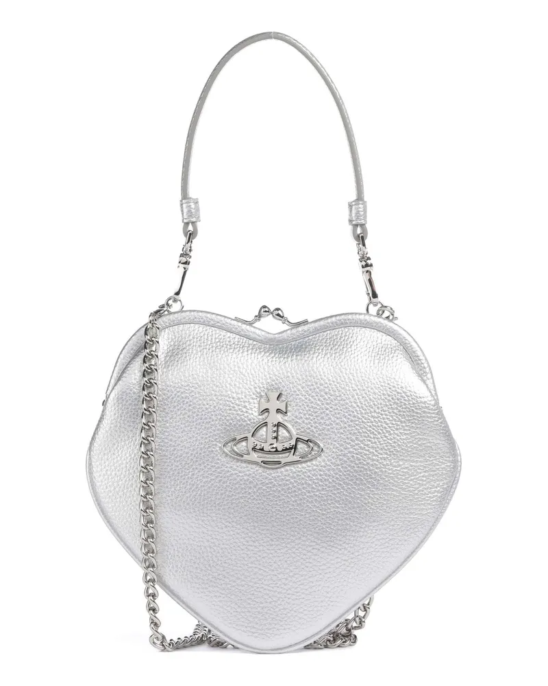 Vivienne Westwood Schultertasche Belle Heart Frame Re-Vegan Grain in silber Silber