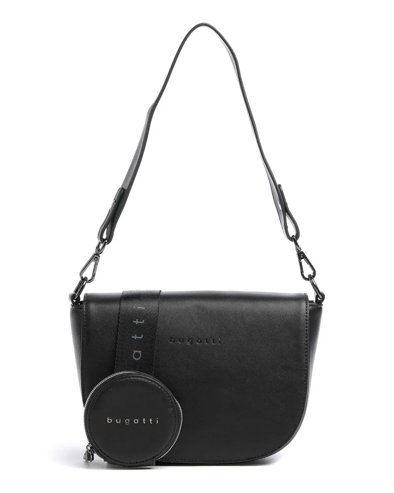 Bugatti Schultertasche Almata in schwarz Schwarz