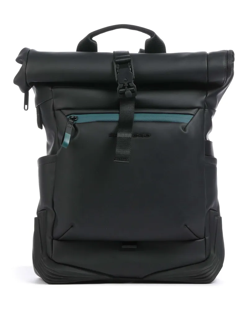 Piquadro Rolltop Rucksack Corner 2.0 in schwarz Schwarz