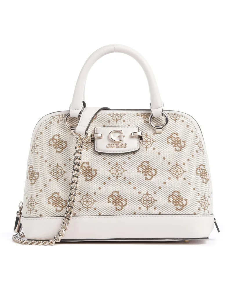 Guess Handtasche Neda 4G Peony Logo in elfenbein Beige