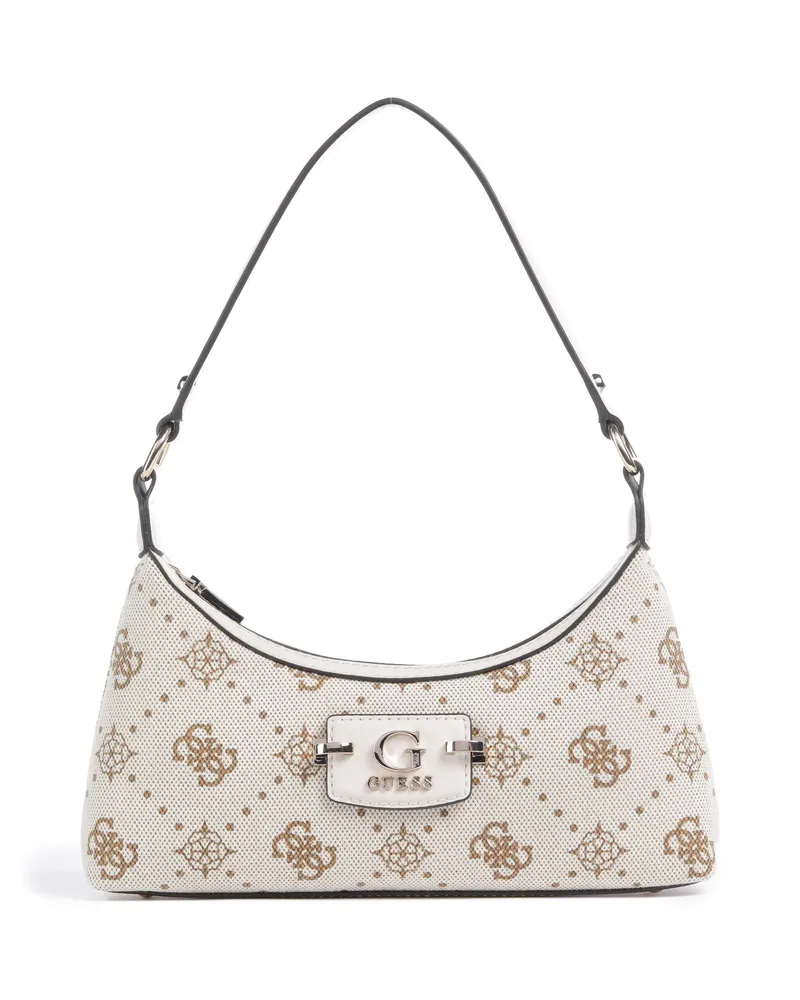 Guess Schultertasche Neda 4G Peony Logo in elfenbein Beige