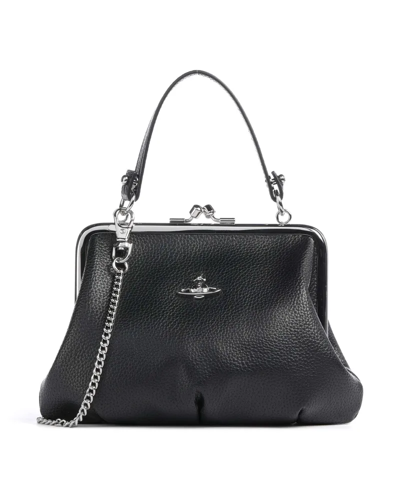 Vivienne Westwood Handtasche Granny Frame Grain in schwarz Schwarz