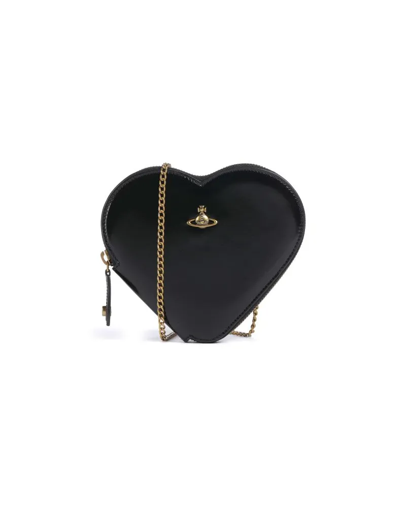 Vivienne Westwood Shiny Heart Umhängetasche schwarz Schwarz