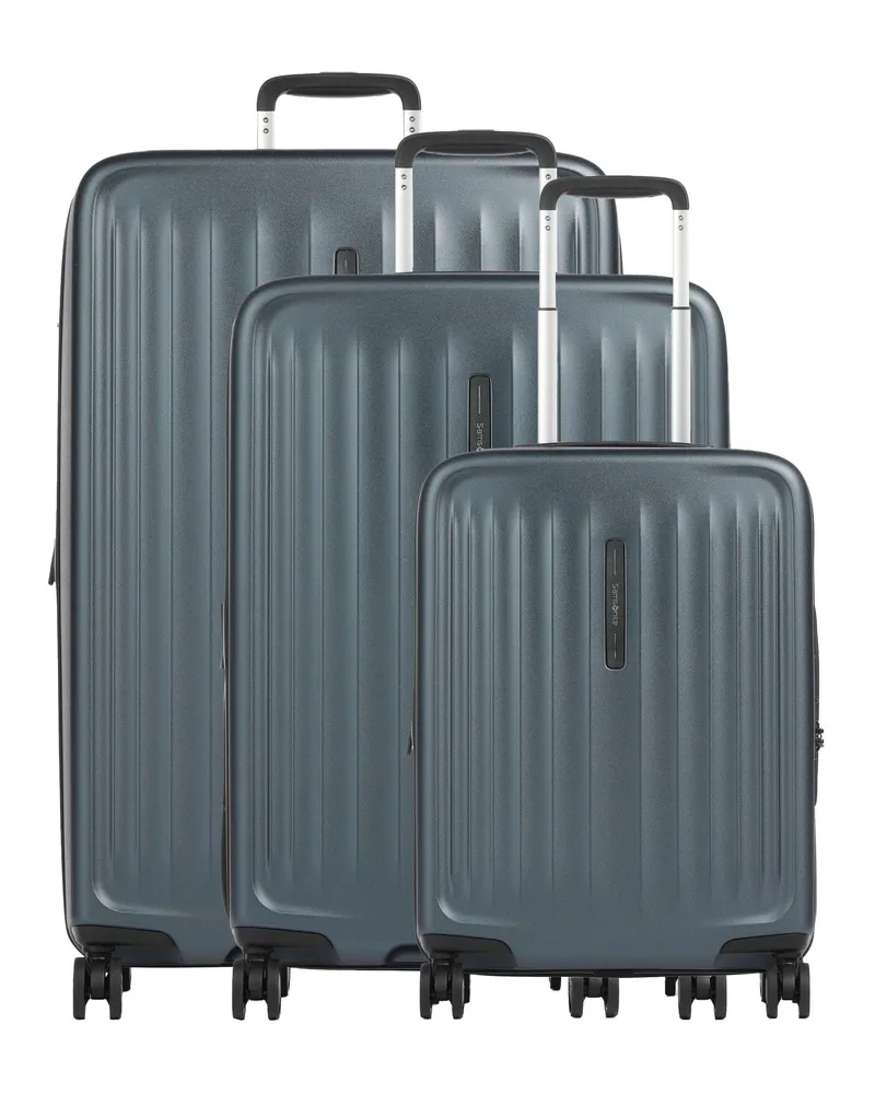 Samsonite 4-Rollen Trolley Set Fyrm in blau Blau