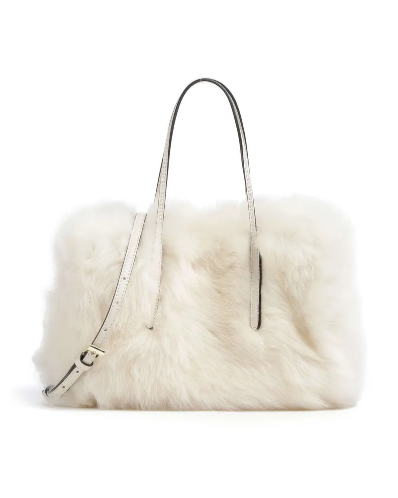 Abro Handtasche Shearling Noelle in elfenbein Beige