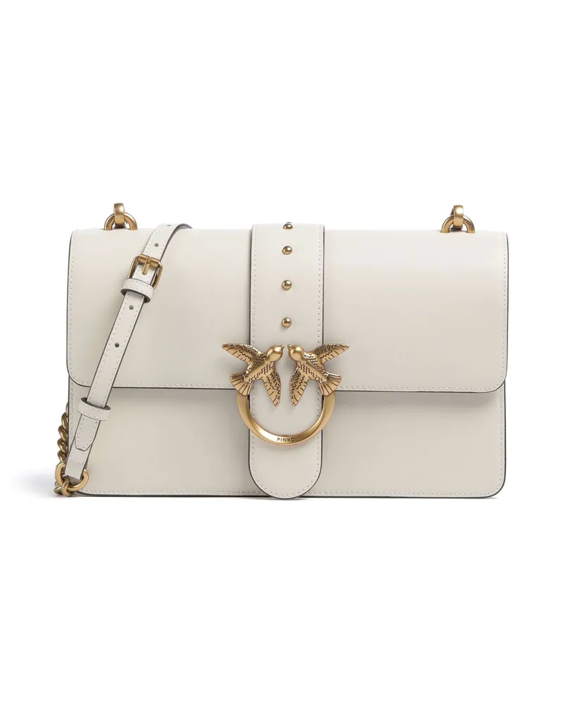 Pinko Umhängetasche Love One Classic in elfenbein Beige