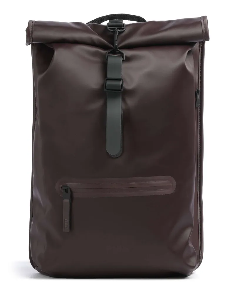 RAINS Rolltop Rucksack in rot Rot