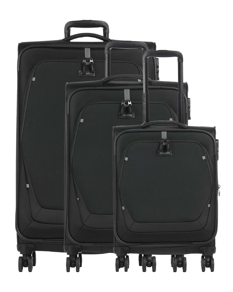 Travelite 4-Rollen Trolley Set Umbria in schwarz Schwarz