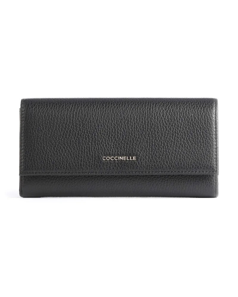 Coccinelle Geldbörse Metallic Soft RFID in schwarz Schwarz