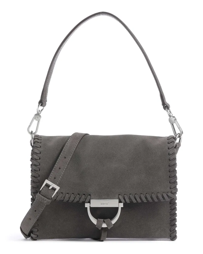 Abro Schultertasche Suede Temi Stitch in grau Grau