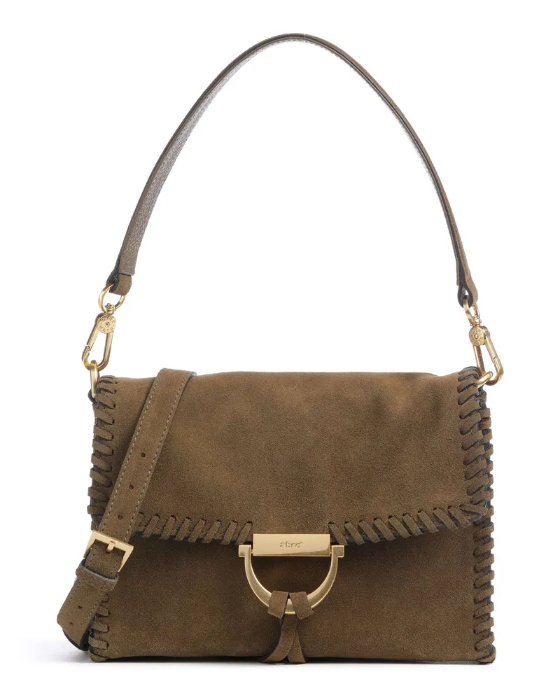Abro Schultertasche Suede Temi Stitch in oliv Oliv