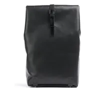 Pickwick Reflective Leather Large Rolltop Rucksack schwarz