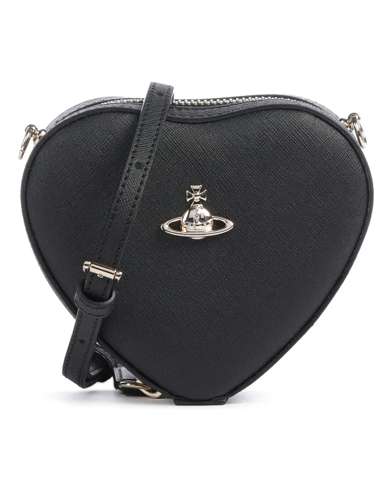 Vivienne Westwood Umhängetasche Heart Saffiano Biogreen Mini in schwarz Schwarz